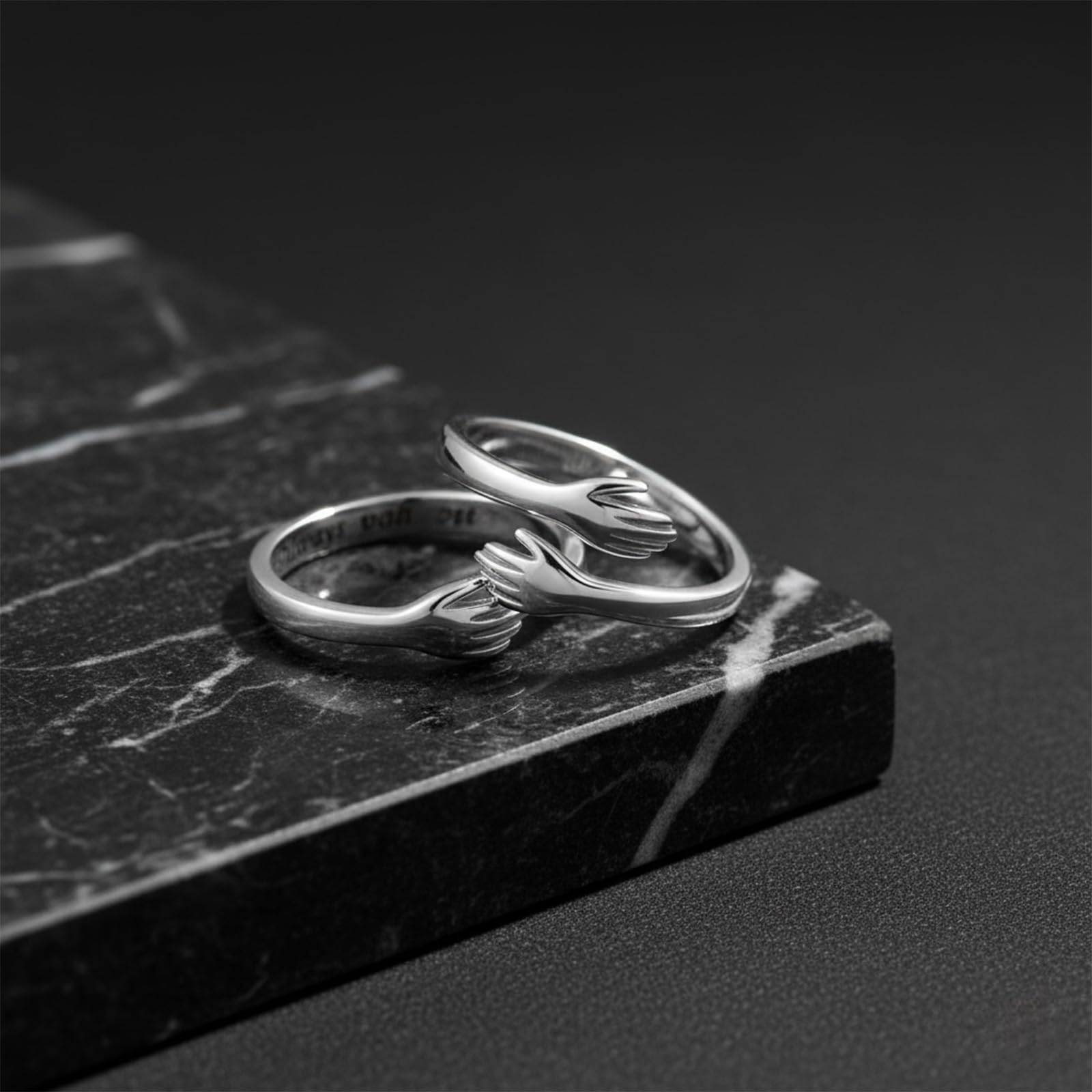 Granddaughter Daughter Hug Ring for Hope Rings, Stainless Steel Hug Rings for Women With Always With You Message, Adjustable Non Tarnish Jewelry Birthday Gift Card