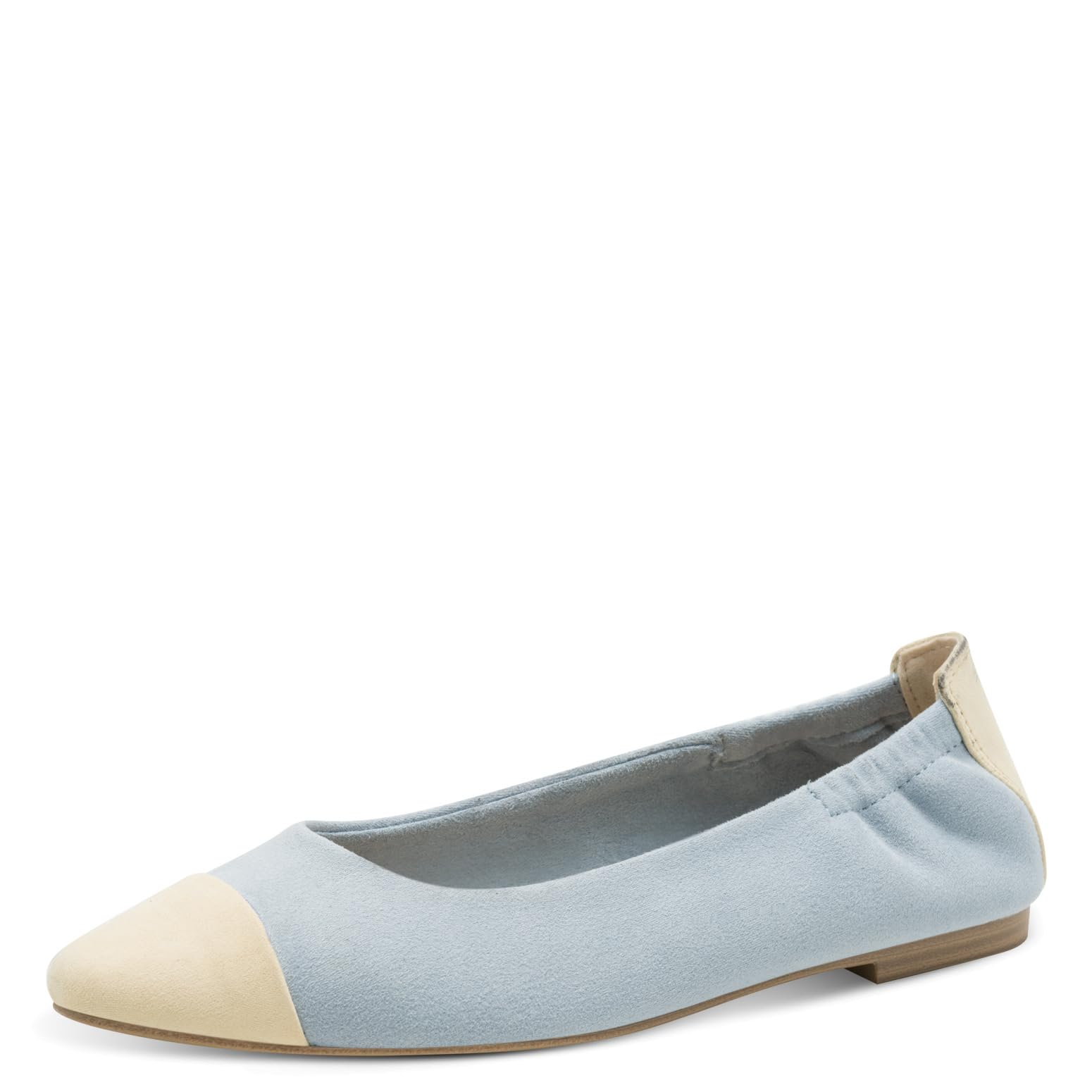 MARCO TOZZI Women Ballerinas Soft Feel Me Footbed Soft Lining Pointed, Blue (LT.Blue Comb), 7.5 UK