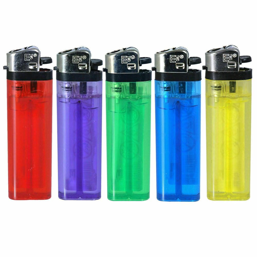 ONE 5 x Disposable Lighters | Child Safe Windproof Lighter with Adjustable Flame | Pocket-friendly & Long-lasting | Small Utility Lighter (Pack of 5)