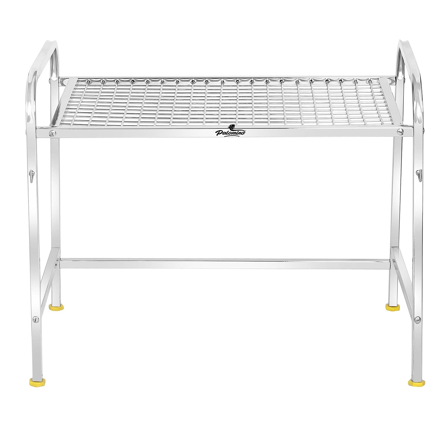 Palomino Kitchen Microwave Shelf, Microwave Stand Kitchen Counter Shelf Organizer, Spicy Shelf Rack Toaster Organizer, Microwave Oven Rack, 1 Tiers with 2 Hooks (58 x 38 x 8 cm) 2