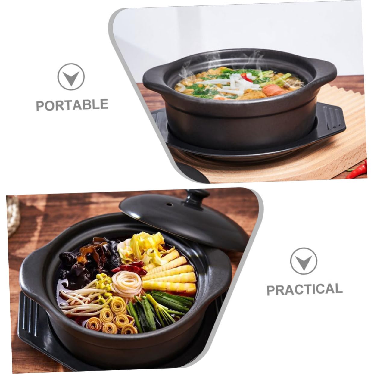 Keramik Schmortopf 1, 26 L Schwarz Hitzebeständig für Küche | Multifunktional, Haushaltsauflauf, 1, 26 L Volumen, Geeignet für Restaurant Kochtopf