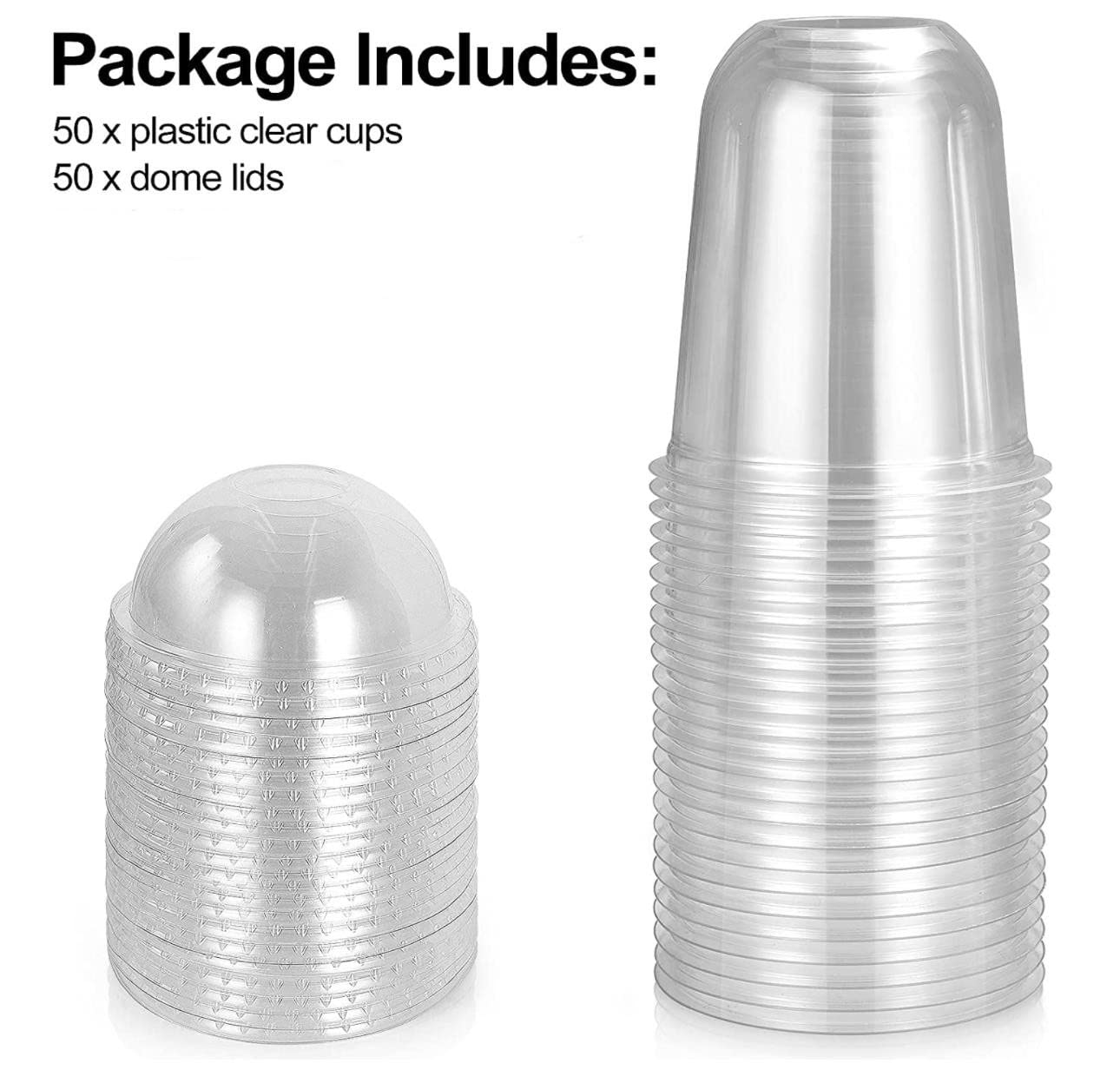 Buy FUFU Plastic Cups with Dome Lids Plastic Dessert Cups with Lids No