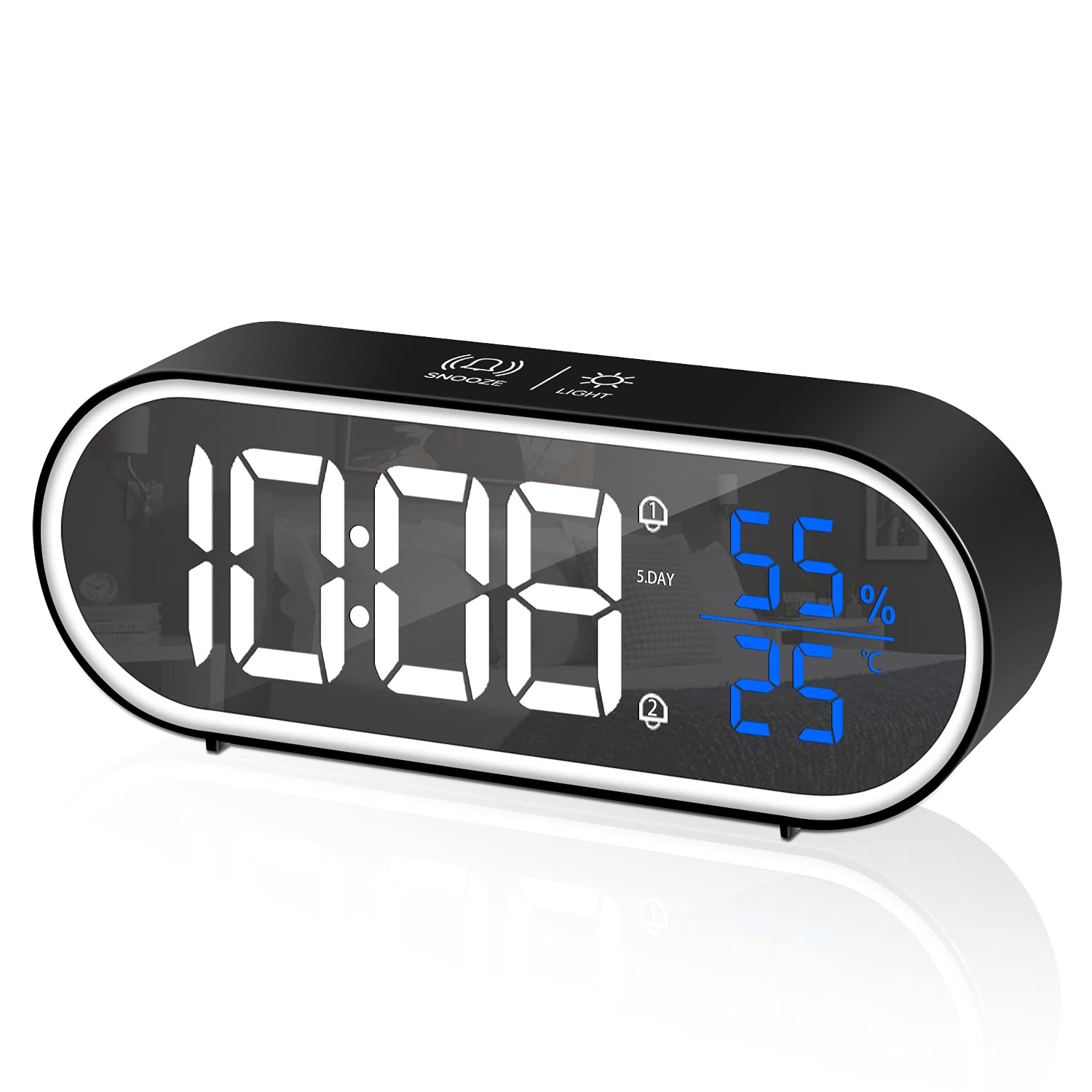 Buy CHEREEKI Alarm Clock, Bedside Clock with Big Digit Display