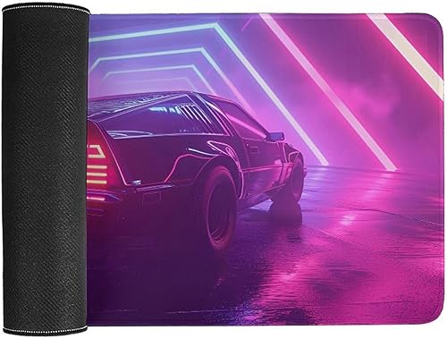 Miniatura 3 de Alfombrilla grande para mouse Cyber Synthwave para autos, líneas de neón, tapete de escritorio Vaporwave, accesorios para computadora, juegos y