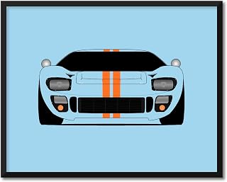 CUSTOMIZABLE COLOR: Ford GT40 (1964-1965) Inspired Poster Print Wall Art Decor Handmade Le Mans Carroll Shelby MK I MK II MK III MK IV S1 (Unframed)