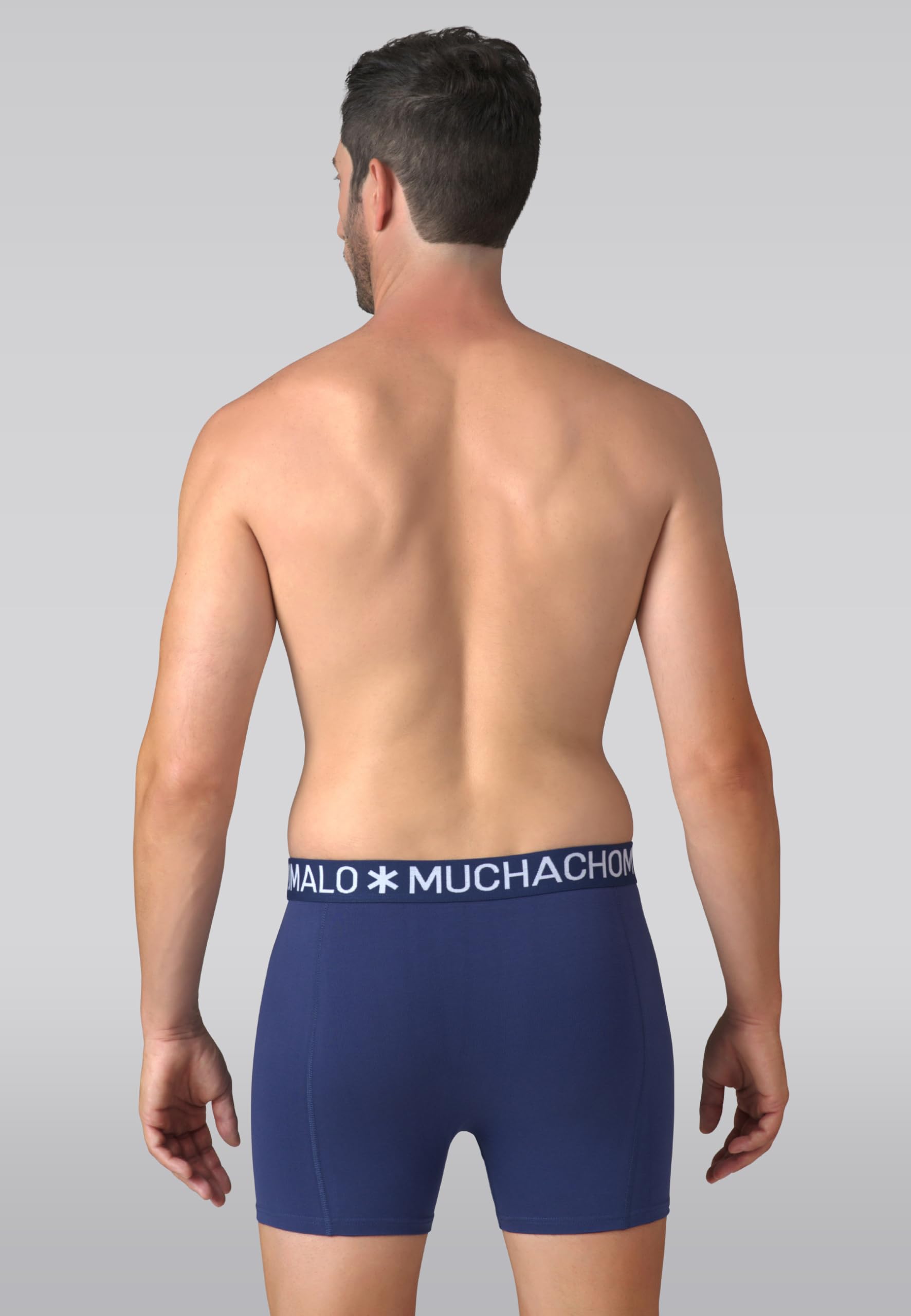 Muchachomalo Uomo Boxer 7-Pack, Tinta Unita, Cotone, Fascia Elastica