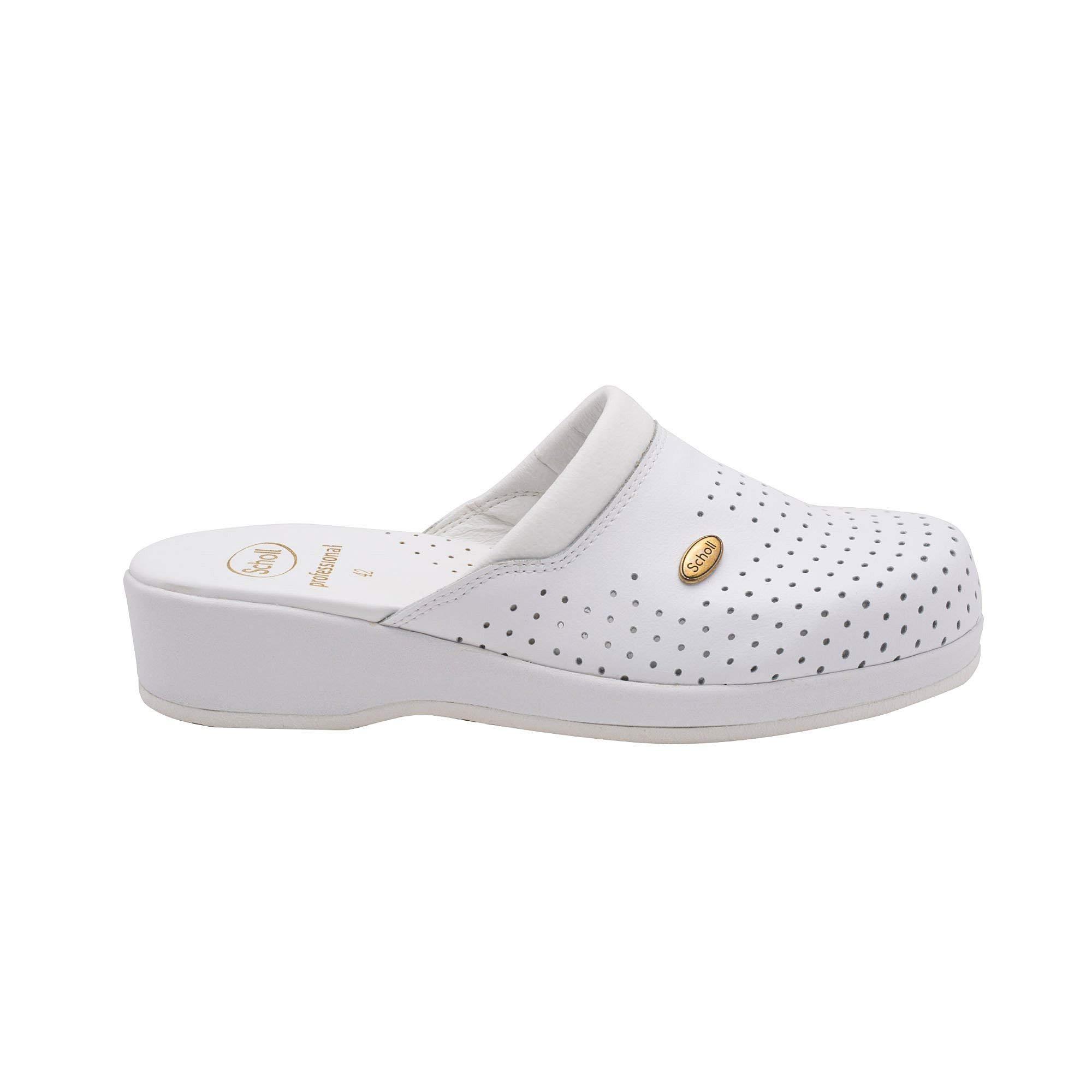 Scholl Clog Backguard, Zoccoli Sanitari Medicali Unisex - Adulto, Bianco, 41 EU