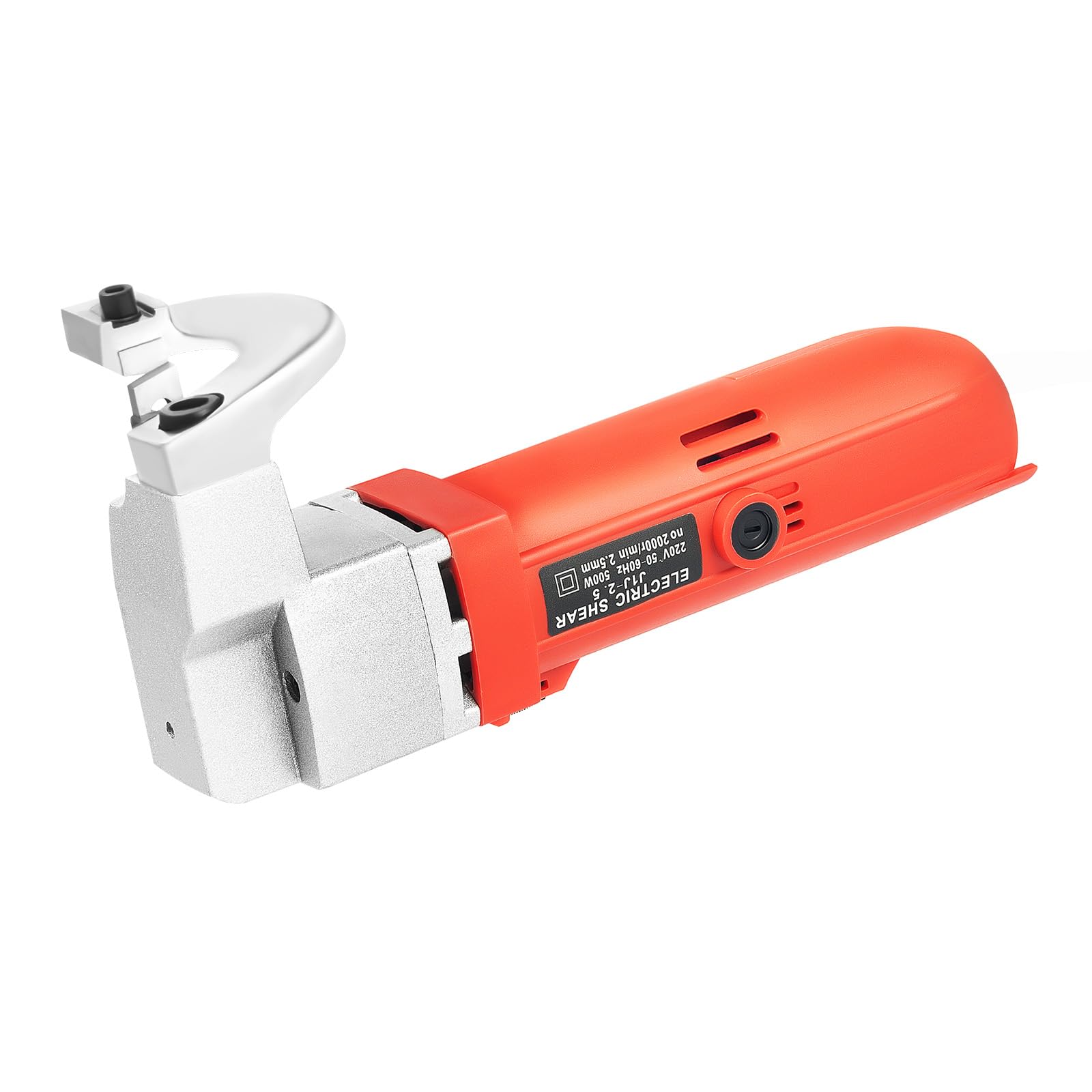 Tijeras de Chapa Eléctricas para Metal 500 W 50Hz, Cúter Rotativo Eléctrico 2000 rpm, Tijeras de Metal de 2,5 mm, Cortador de Acero Inoxidable con Escobillas Carbón
