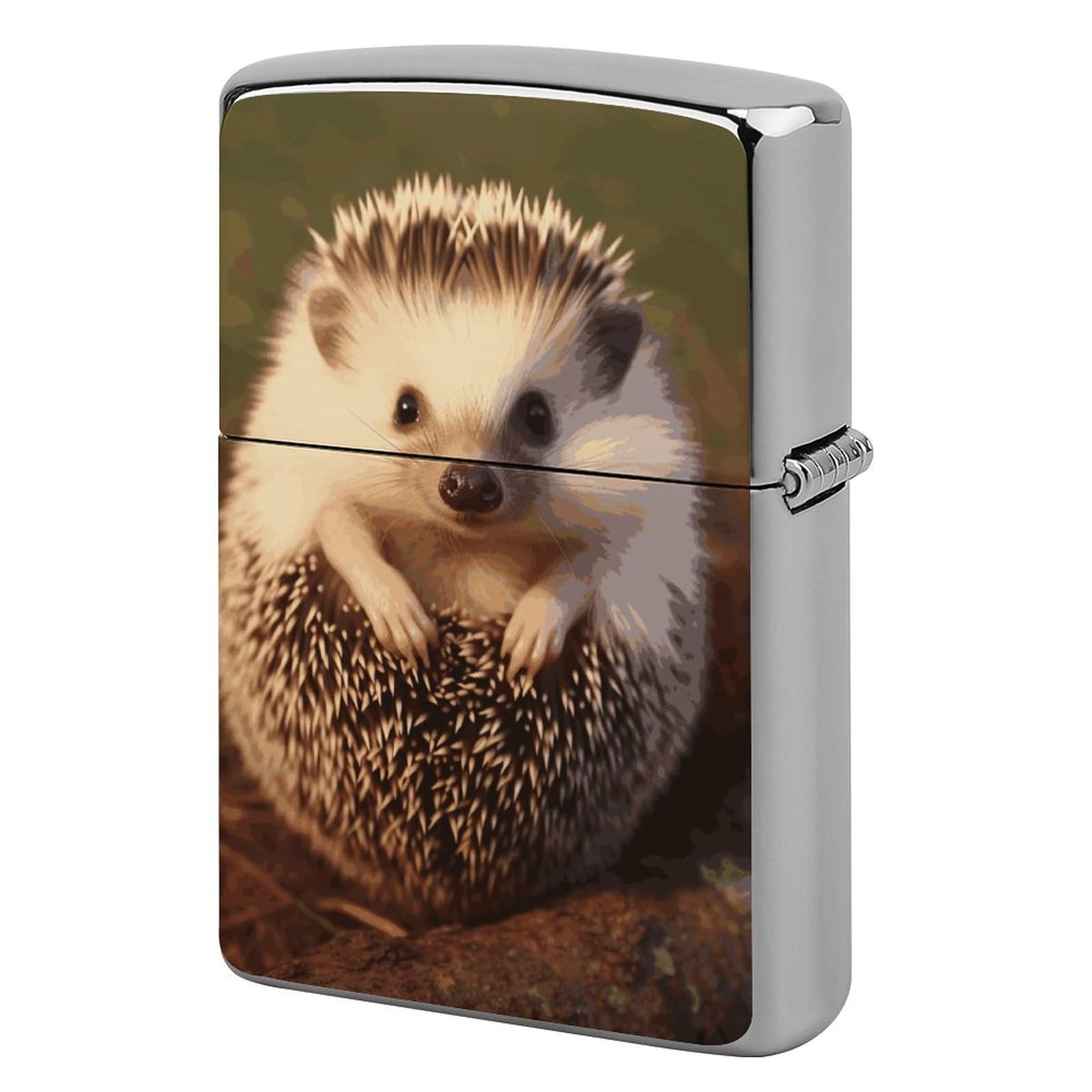 Baby Hedgehog Lighter Case Cover Vintage Metal Lighter Sleeve Reusable Lighter Protective Cover Decorative Lighter Holder Birthday Gifts for Men Women