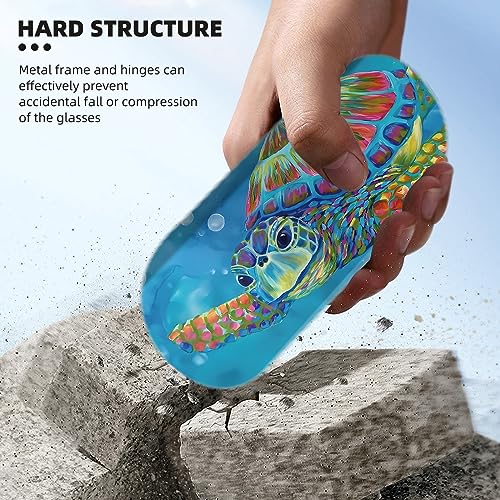 Image of Hard Shell Eyeglasses Case, Travel Portable Protective Glasses Cover Box for Men and Women with Cleaning Cloth