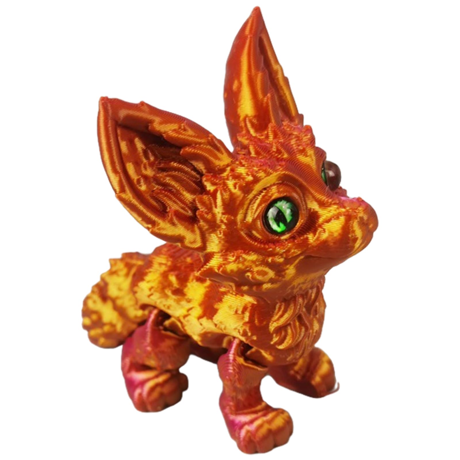 Maxtonser 3 Dimensions Printed Foxes Flexible Articulated Foxes Fidgets Toy Desktop Pet Ornament Realistic Hairless Foxs Figurines
