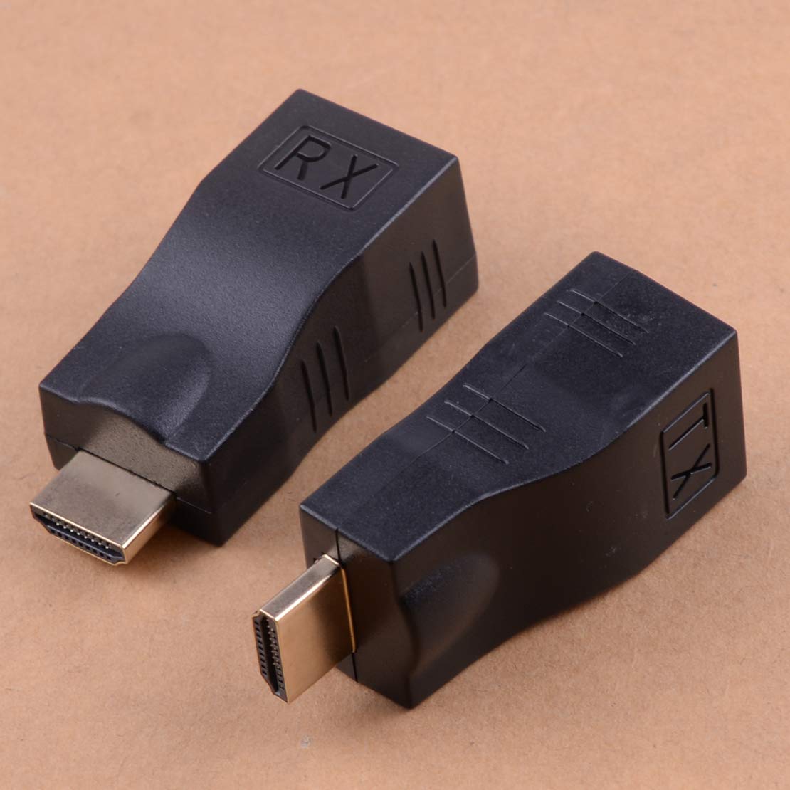4 K 3d hdmi 30 m Extender a RJ45 sobre adaptador de señal TX RX de red Ethernet LAN y Cat 5E/6, negro