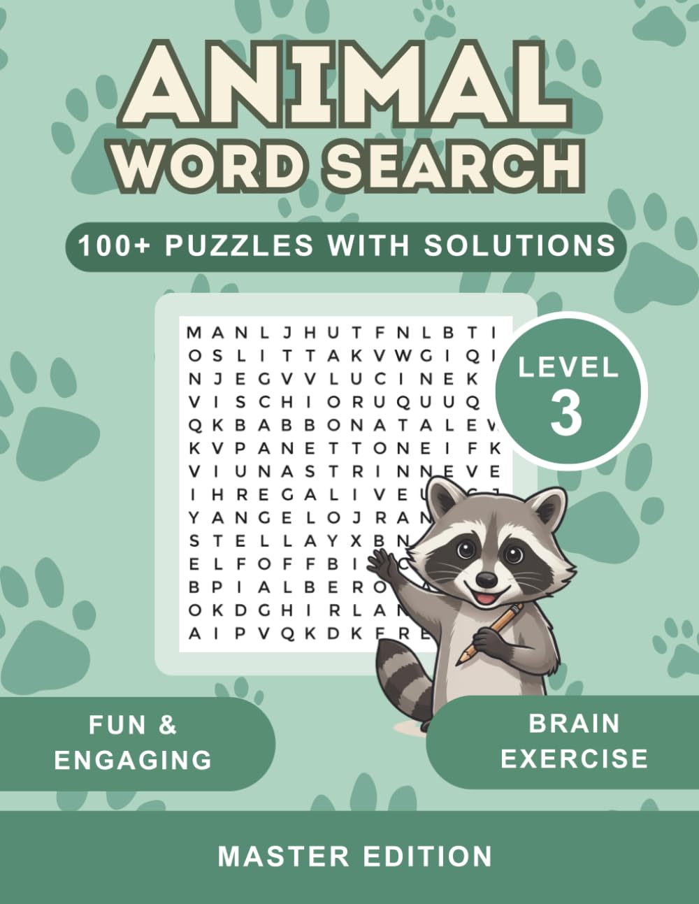 Animal Word Search: 100+ Puzzles with Solutions for Adults and Seniors