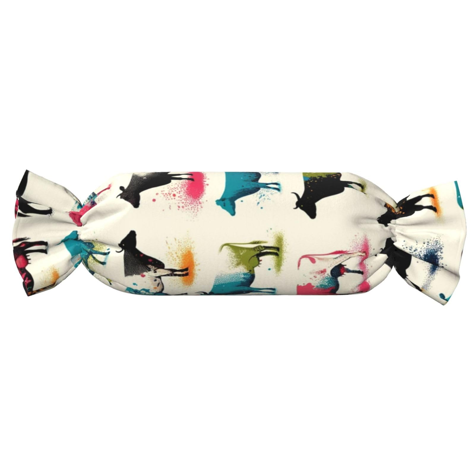 Augenstern Candy-Shaped Pillow with Insert Colorful-Cute-Cow Candy Tube Cushion with Filling