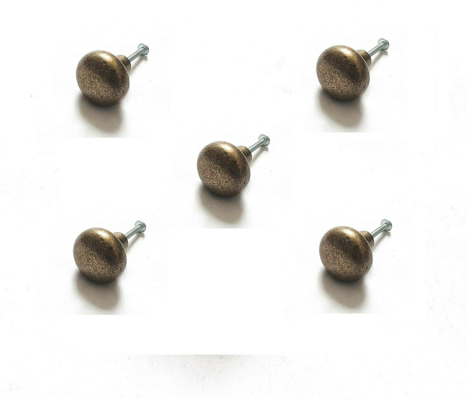 Round Antique Brass Furniture Cabinet Knobs Drawer Handle Pull Iron Cast 34mm x 5