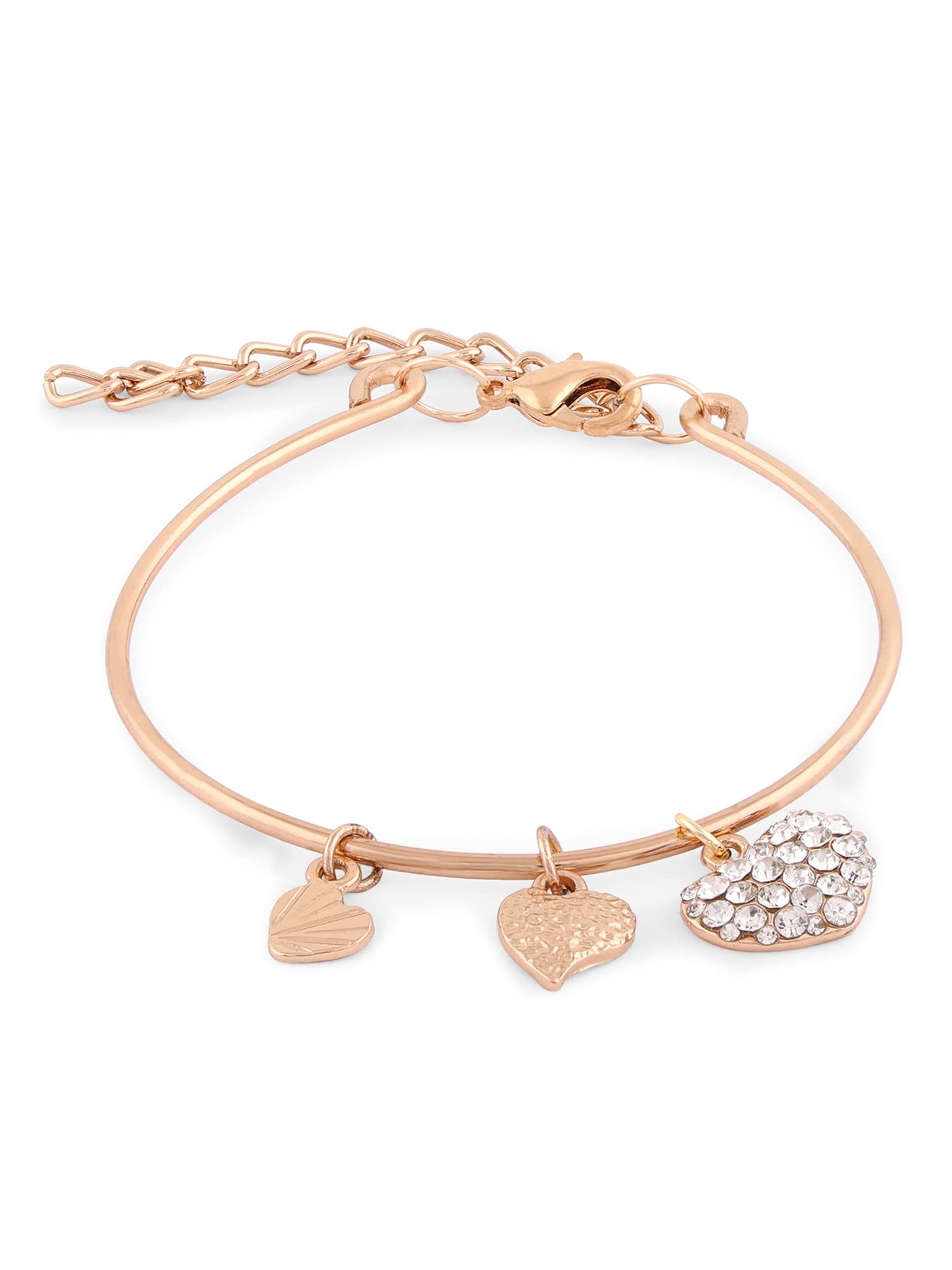 ZAVERI PEARLS Gold Tone Dazzling Austrian Diamond Hearts Charm Bracelet For Women-ZPFK14790 (B0BDLC9FBV) Amazon Price History, Amazon Price Tracker