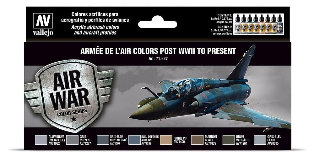 Acrylicos Vallejo 071627 Paint Set Army de l Air 1945 Onwards Model Making