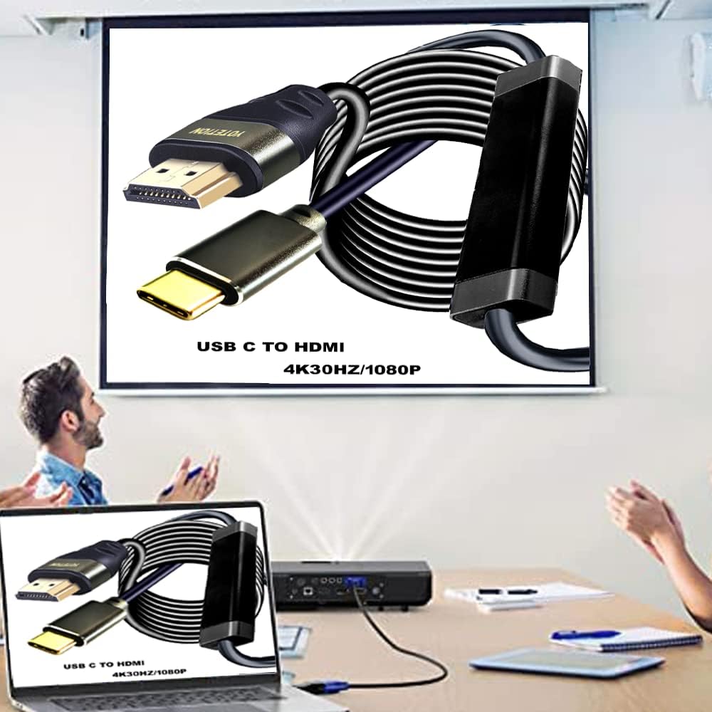 USB C to HDMI Cable 40FT 4K30HZ,Thunderbolt 3/4 to HDMI Cable Compatible with Galaxy S22 /S20, MacBook Pro/Air 2020, iPad Pro 2021/2020, Surface Book 2, XPS 15,iphone15 pro and iphone15pro max