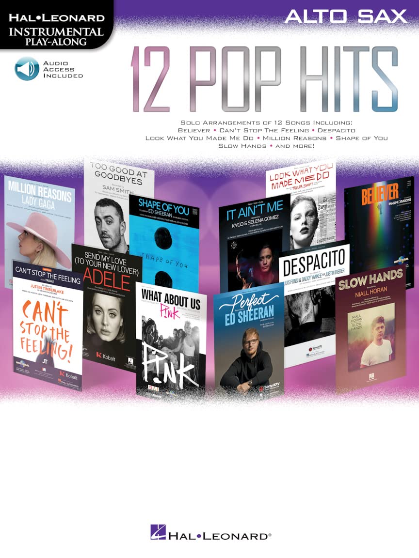 Hal Leonard 12 Pop Hits Alto Saxophone Songbook