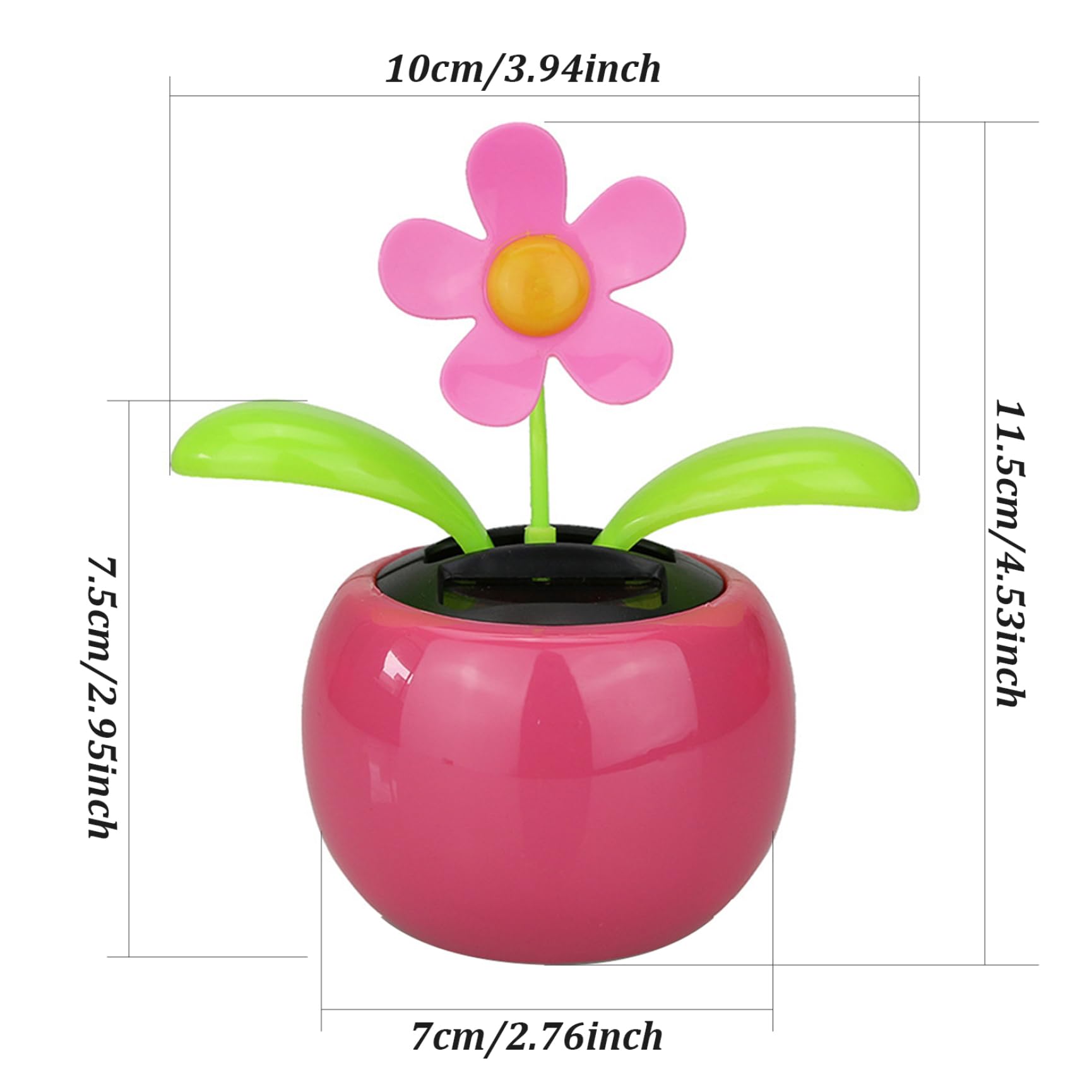 Fiore di Danza Solare, Carino Fiore di Ballo a energia Solare, Giocattoli da Ballo Solare in plastica, 4x4,5 Figurine di Danza Solare per Auto Decorazione per Ufficio Domestico Giochi Estivi