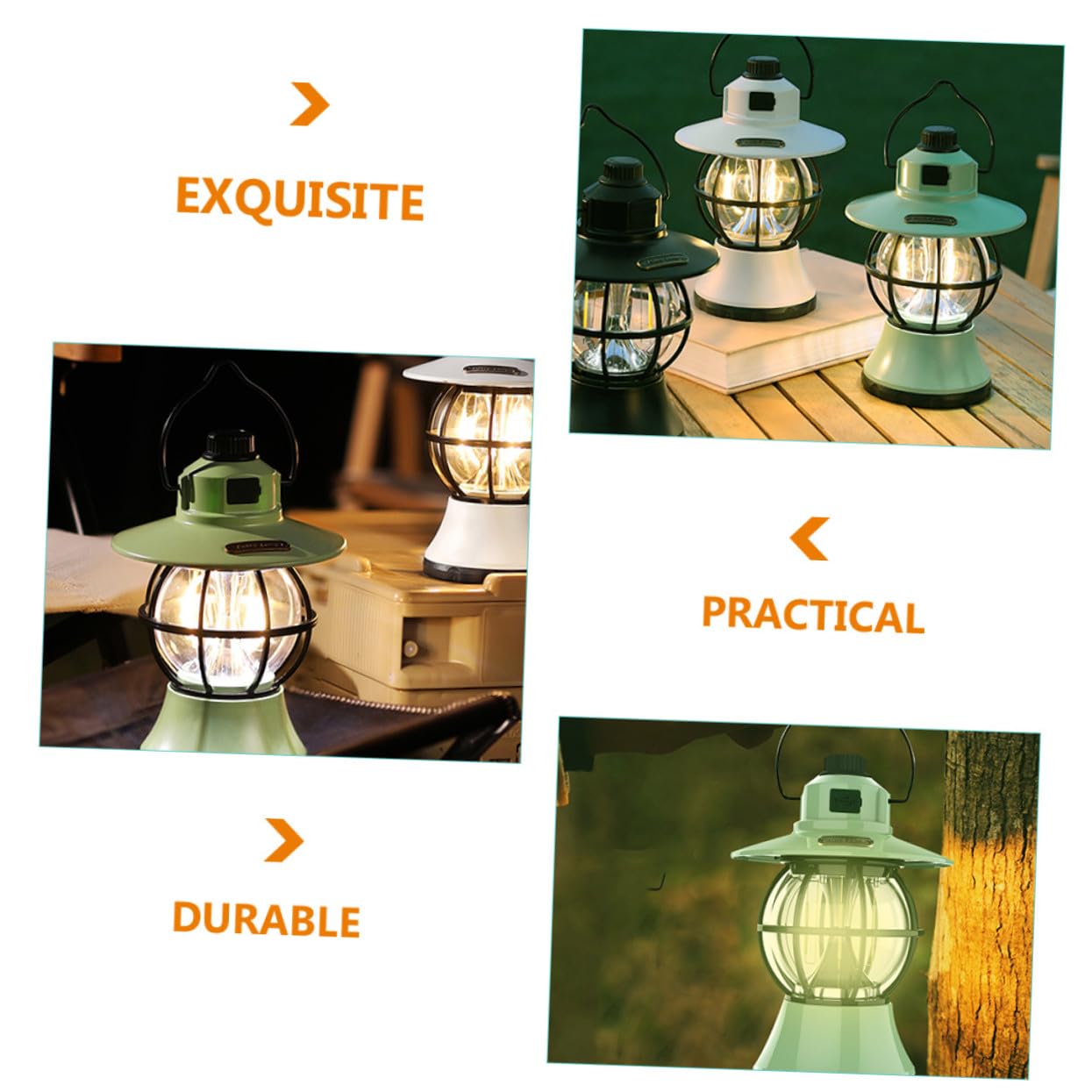 TOYANDONA Tragbare Campinglampe Vintage Zeltlampe Akku Outdoor Beleuchtung Grün Multifunktional Leicht für Wandern Rucksackreisen Camping