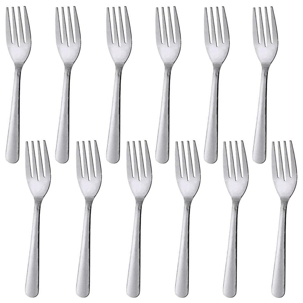 For 12 Pc Stainless Steel Salad For Fruit Utensils Flatware Mirror Polished Silver