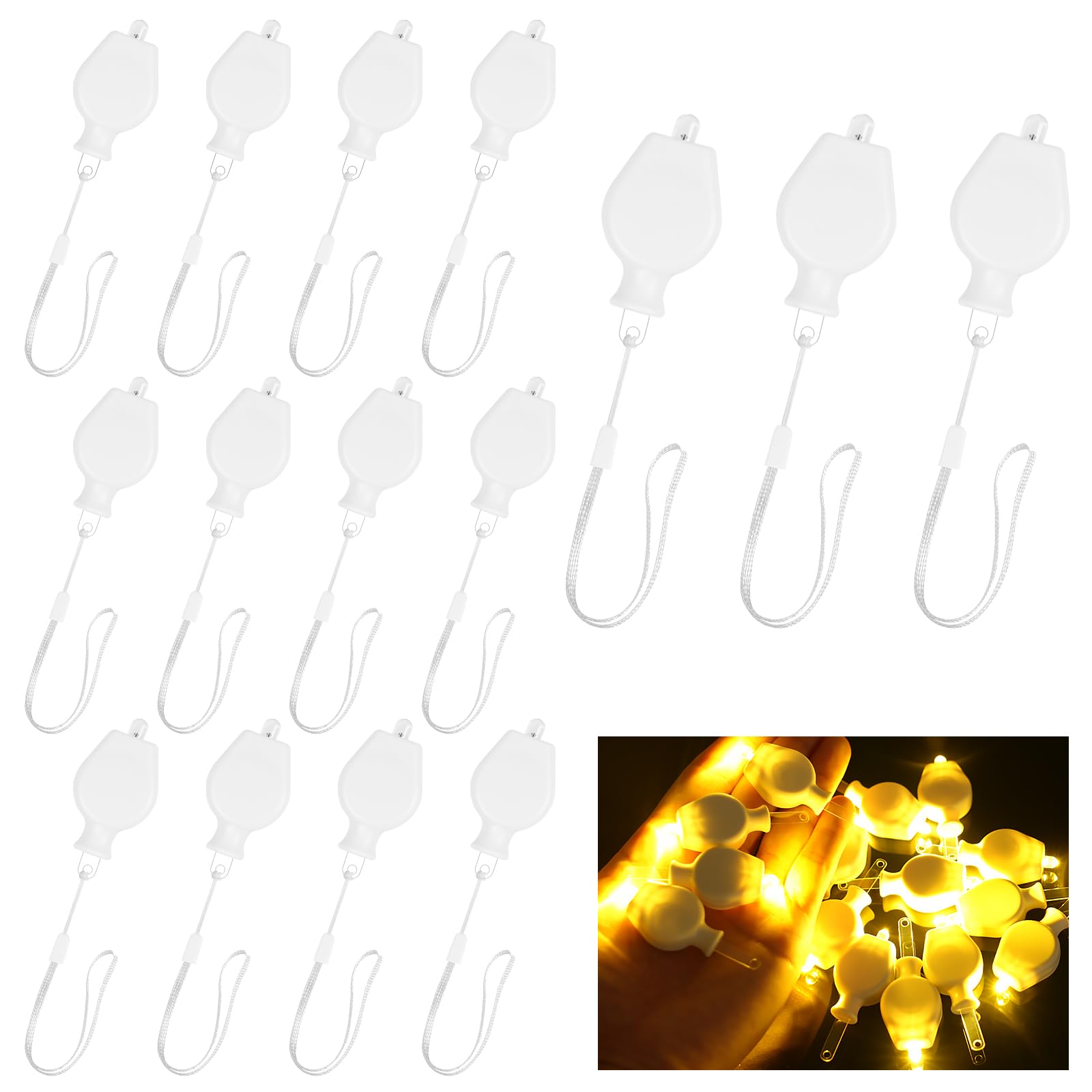 URAQT Mini LED Lantern Lights, 15 Pack Balloon Lights, Waterproof Paper Lantern Lights Battery Operated Balloon Party Lights for Outdoor Indoor Wedding Party Decoration Last 72 Hours(Warm White)