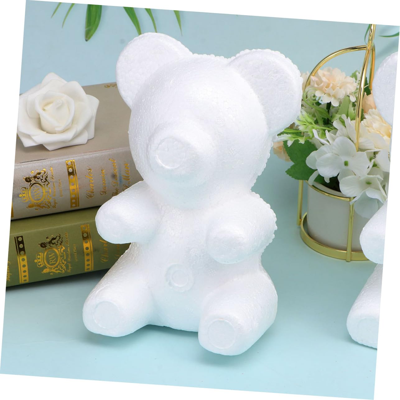 STOBOK 9pezzi Orsetto Polistirolo per Decorazioni Fai da Te Mould Bianco per Progetti Artigianali e Decorazioni da Scrivania