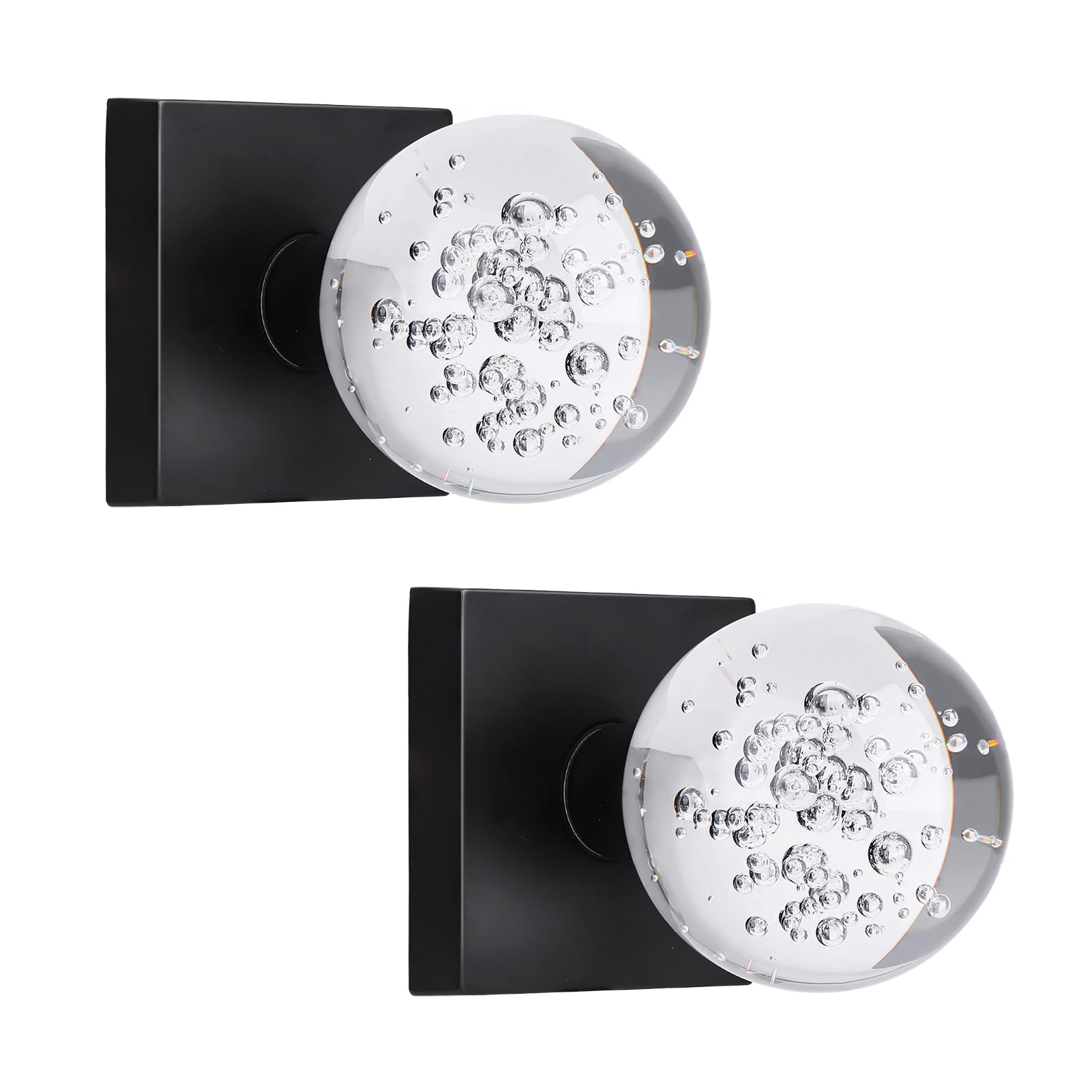 Crystal Door Knobs with Lock - Privacy & Brushed Nickel -11
