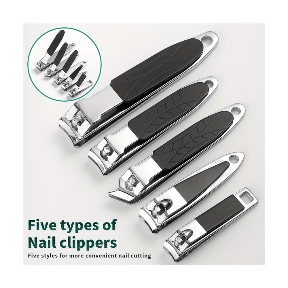 Tagliaunghie 40 Pezzi Set Manicure Completo, tagliaunghie in Acciaio Inossidabile Kit Pedicure, tagliaunghie per Unghie dei Piedi Kit per Unghie (Verde)