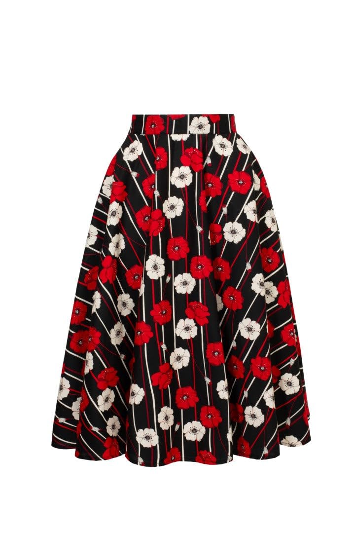 Hell Bunny Blk Poppy Skirt