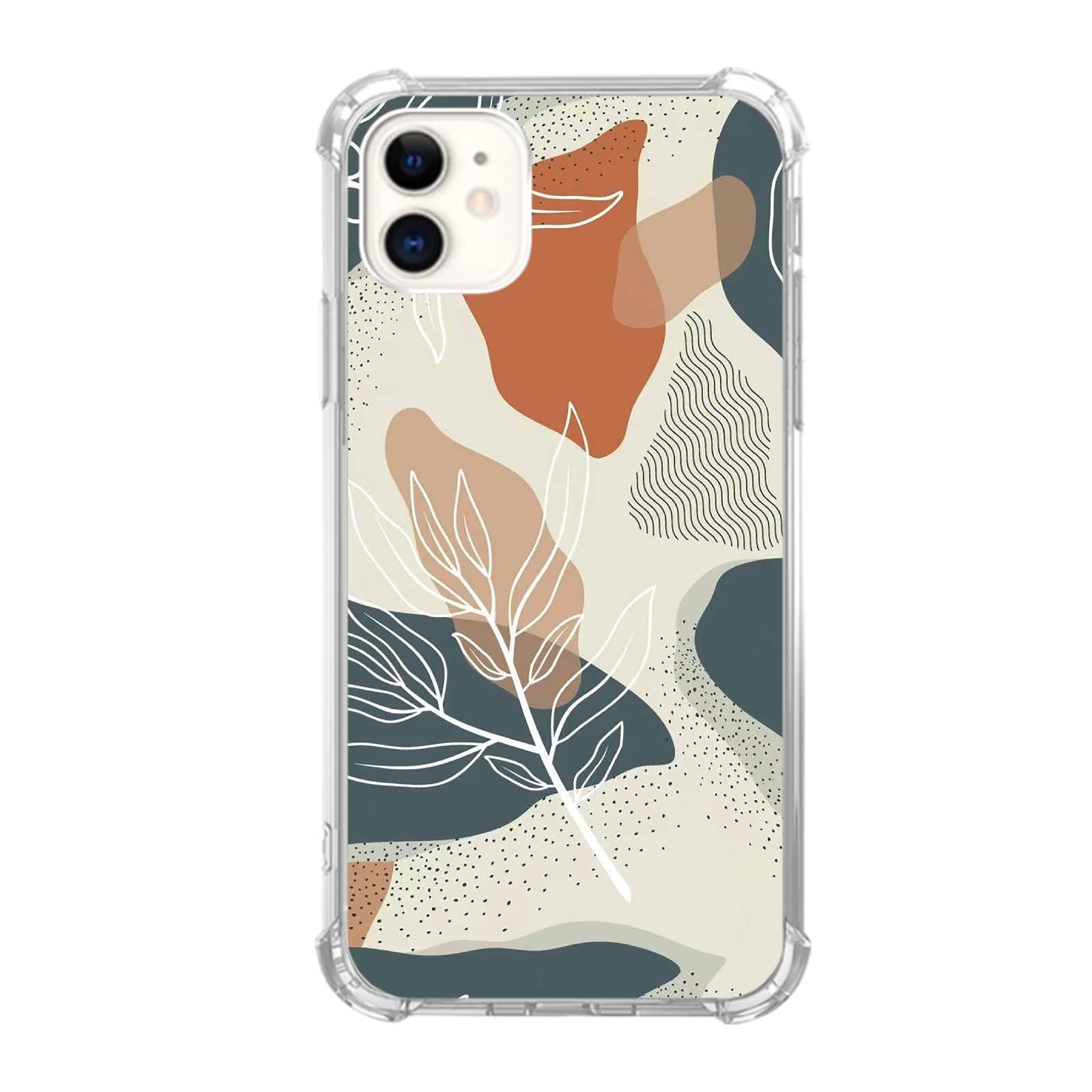 EurdosmkFloral Abstract Modern Art Case Compatible with iPhone 11, Boho Minimalist Botanical Case for iPhone 11 for Teens Men and Women, Trendy Cool TPU Bumper Phone Case Cover