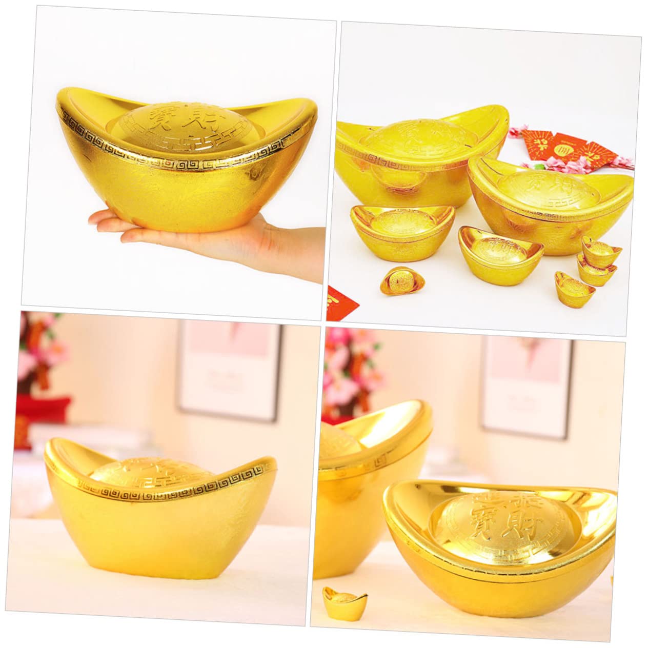 TOPBATHY 3St Yuanbao-Tischschmuck chinesisch neujahr chinesische neujahrsdekoration Yuan Bao Reichtum Barren chinesische Dekoration tischdeko Feng Shui Desktop-Ornament Plastik