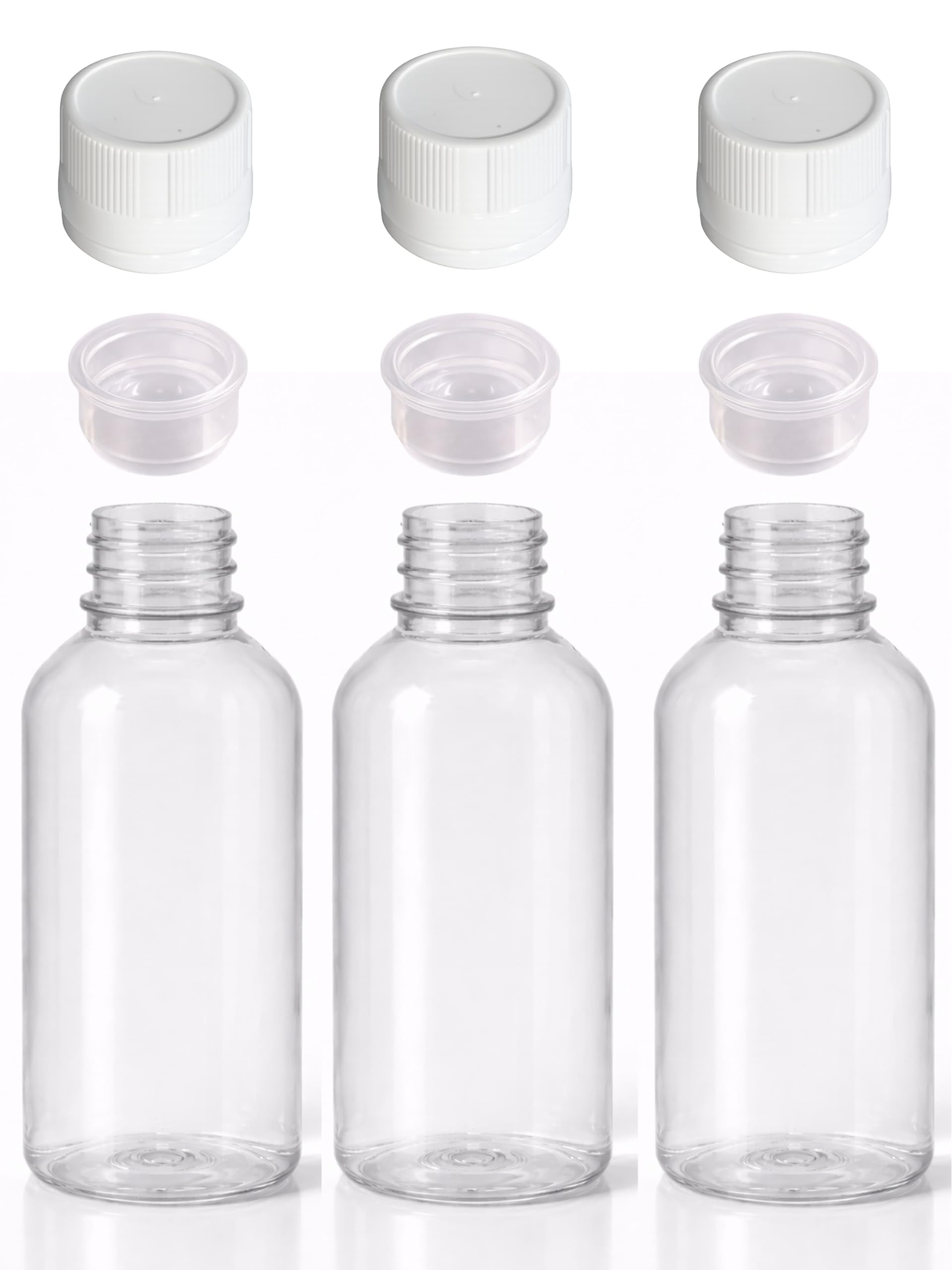Pharmacy 100 ml Leak | Proof Plastic Bottle with White Screw Cap & Inner Seal Refillable Container for Oils & Cosmetics, Sanitizers (3)-image-1