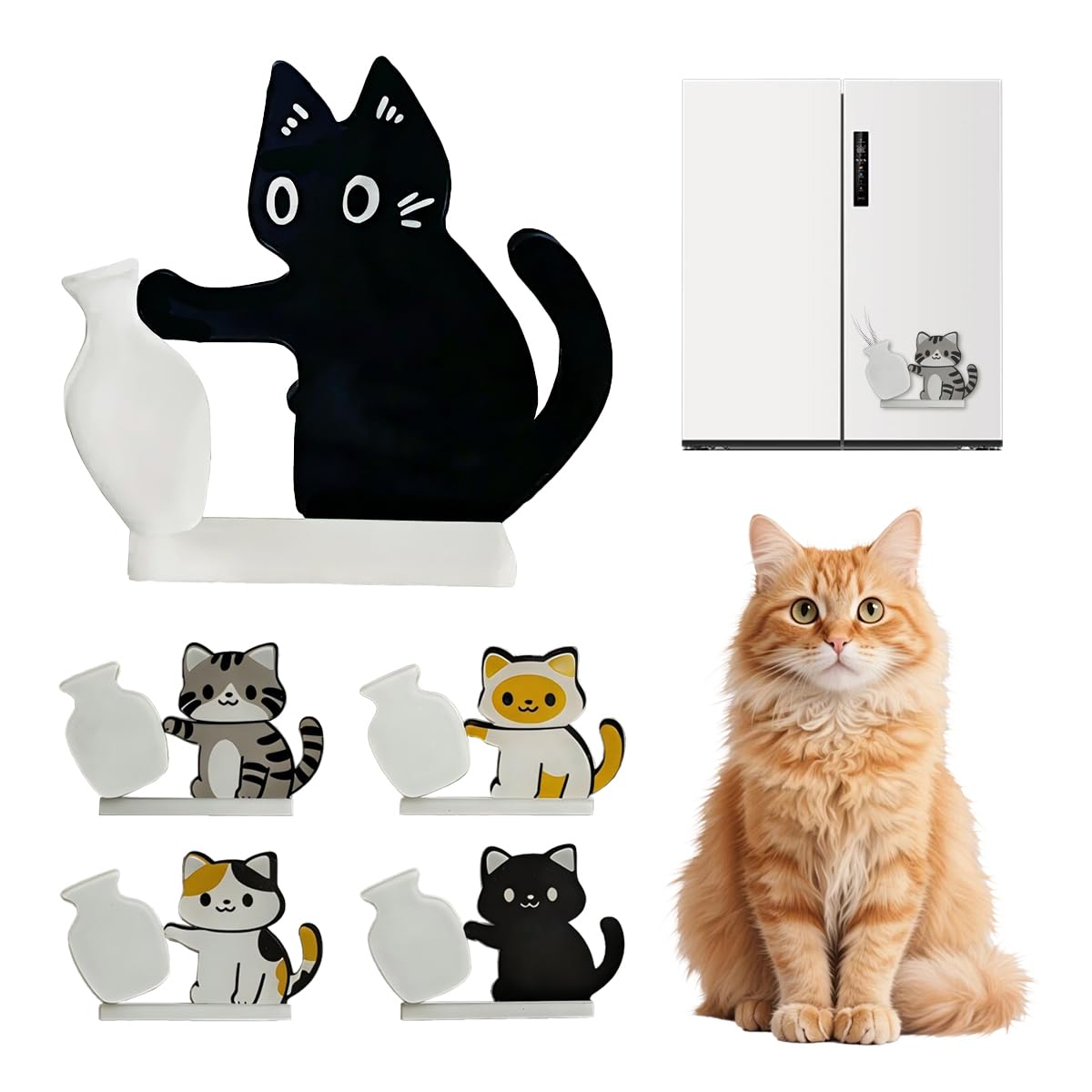 Amazon.co.jp: 5点セット 猫のひげケース マグネット付き アクリル 猫