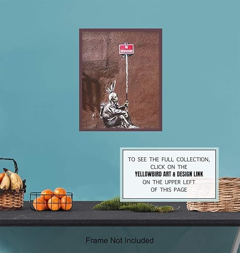Miniatura 6 de Cartel de No Trespassing - Póster artístico de pared de Banksy - Impresión mural de arte urbano urbano de 8 x 10 pulgadas, decoración de habitación