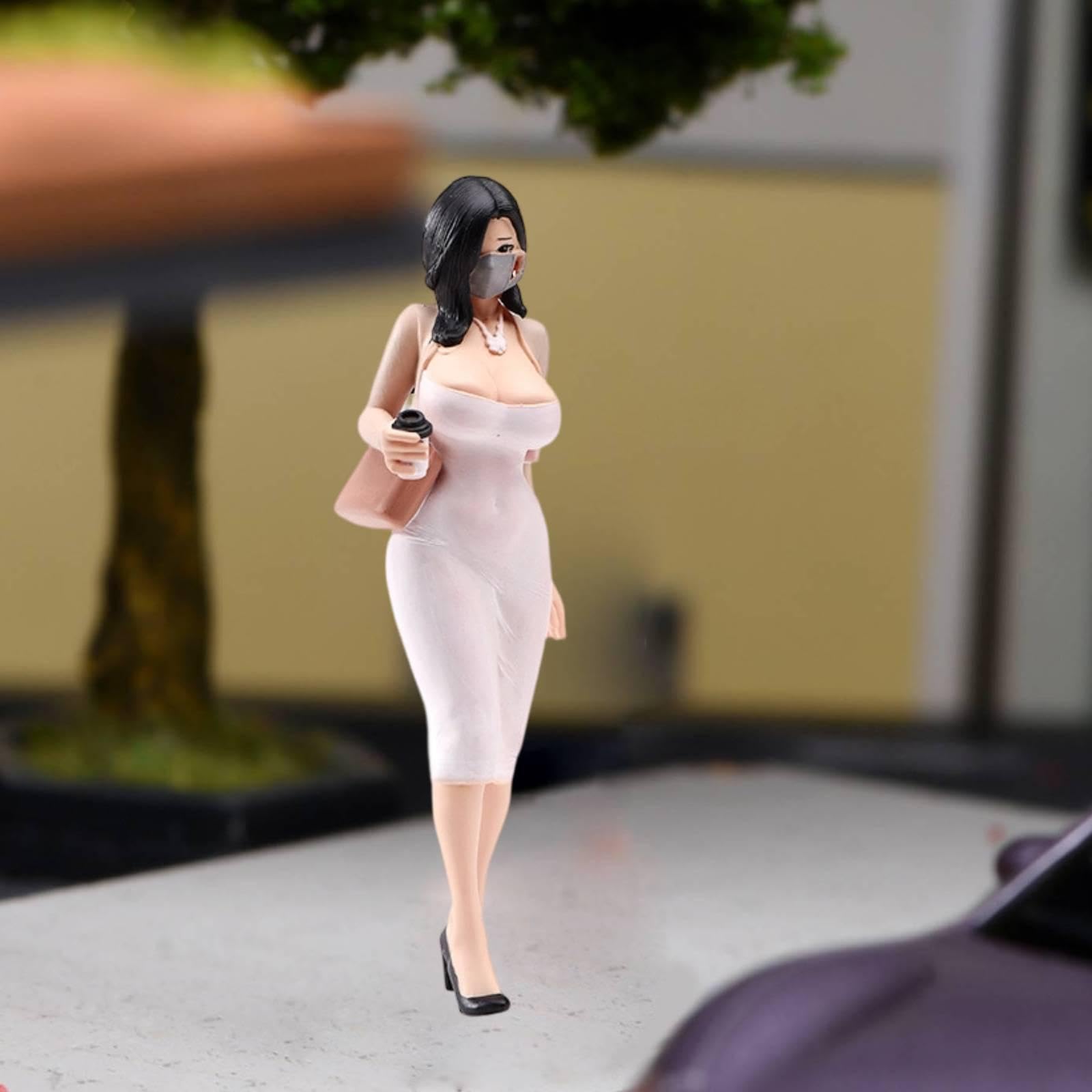 Modello 3D di in 1:24, Personaggio per Diorama, Scena di Gioco di Ruolo, con Tazza di caffè per Plastico di Stazione