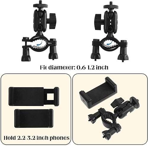 Miniatura 7 de Mic Stand Phone Holder, Adjustable Phone Holder Swivel Microphone Stand for Mobile Phones Smartphone Mount Multi Angle Rotatabe Smartphone Mic