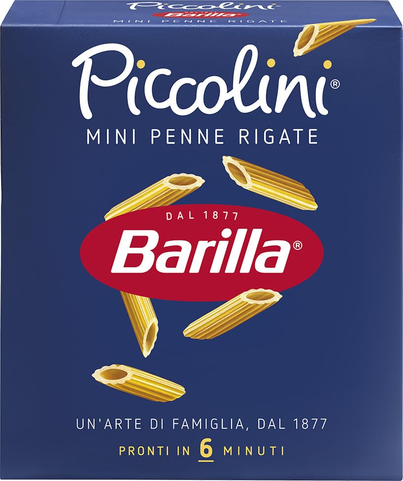 Barilla Pasta Mini Penne Rigate Piccolini, Pasta Corta di Semola di Grano Duro, 500 gr
