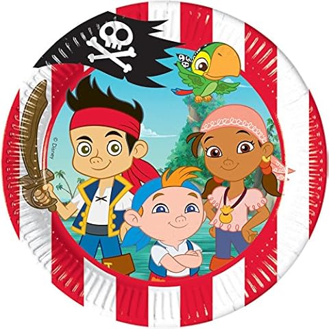 20cm Disney Jake Pirate Party Plates, Pack of 8 Cover