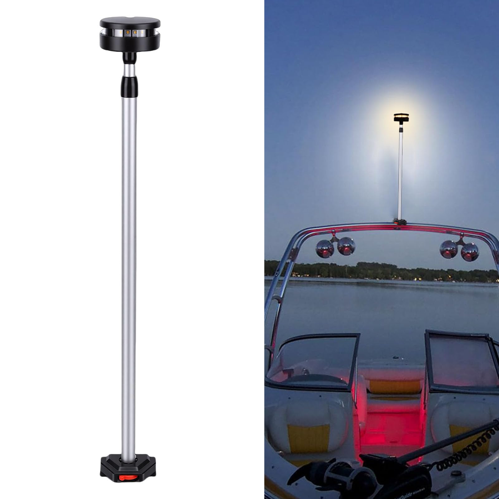 Lampada telescopica per barche a LED con base IP67 impermeabile per amanti marini in lega di alluminio durevole
