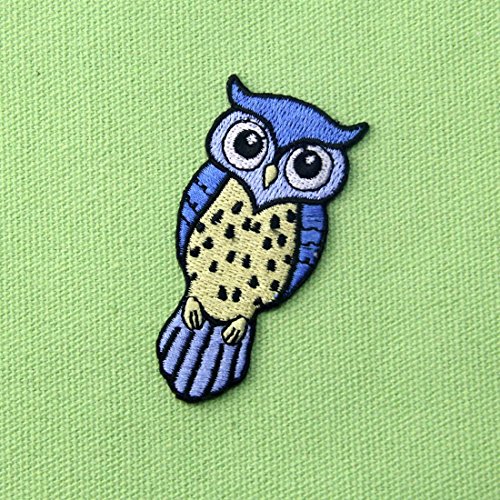 Zegins P0416USR Cute Blue And Yellow Owl Applique Embroidered Badge Iron thumb #2