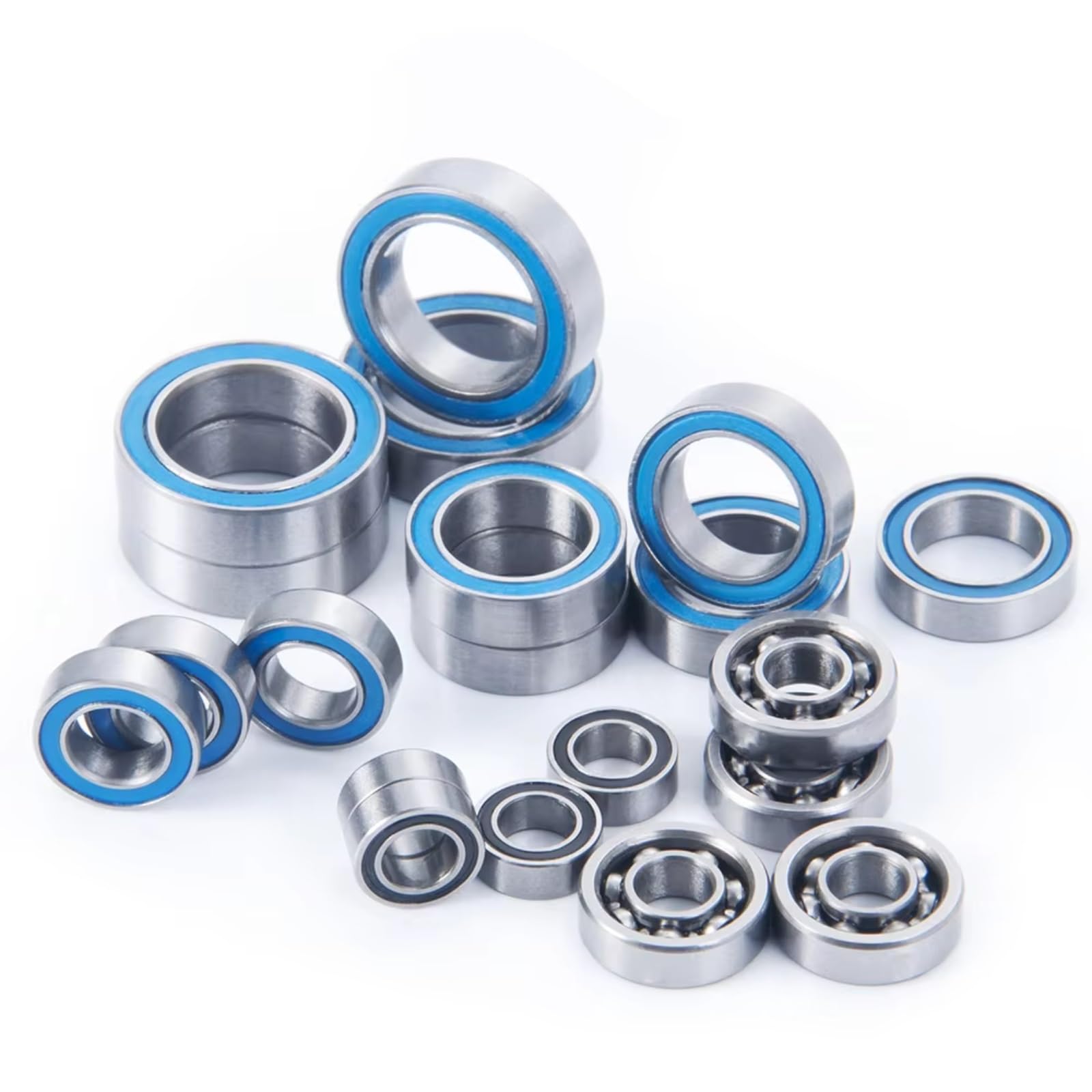 Cojinetes Maquetas RC para Team para Mini 8ight para Buggy 8T Truggy 1/14 Kit Completo De 20 Rodamientos De Bolas Azules con Sellado De Goma para Coche RC Crawler