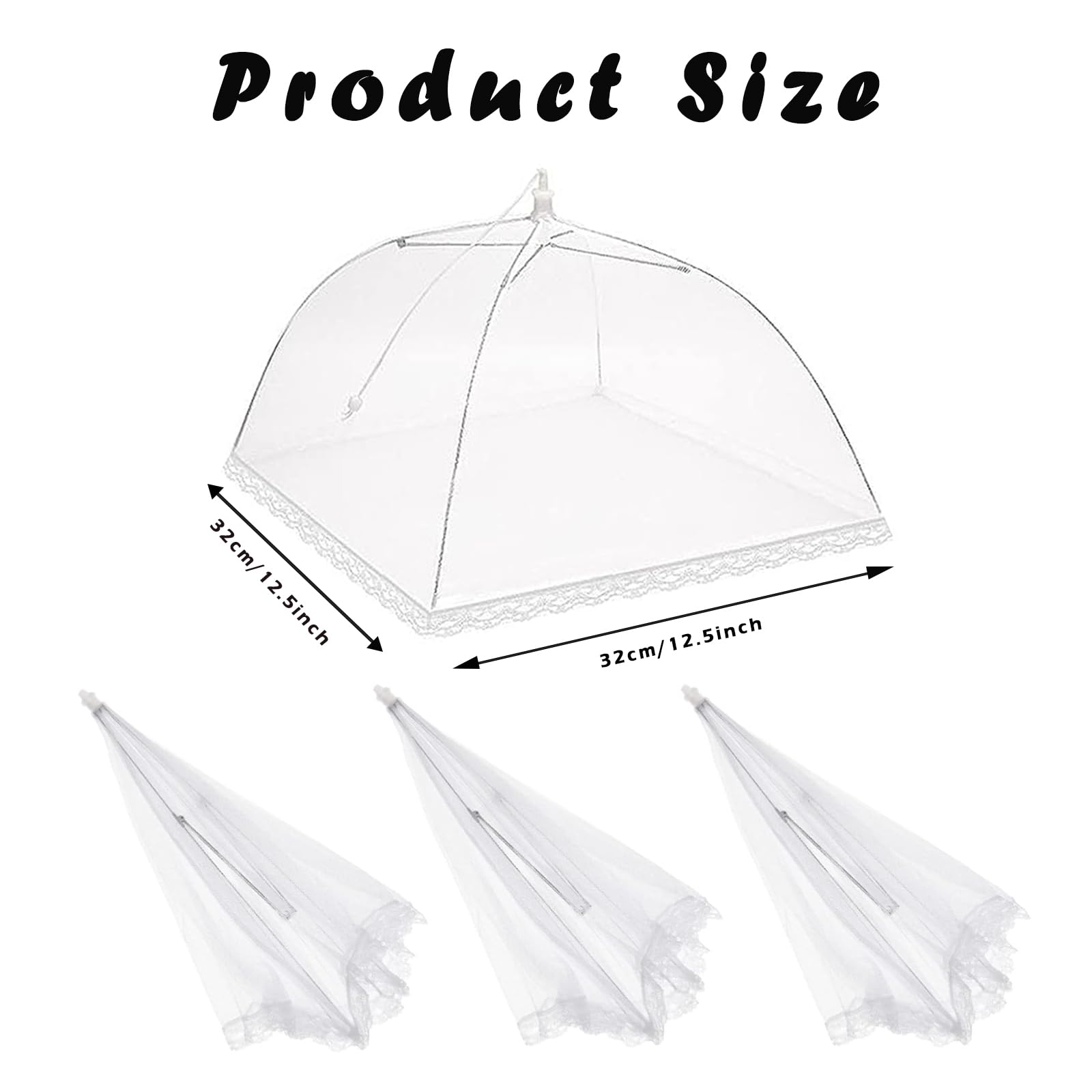 3 Retine Copri Cibo Piegevoli Per Picnic E Barbecue - Protezione Anti Insetti - Foto 13