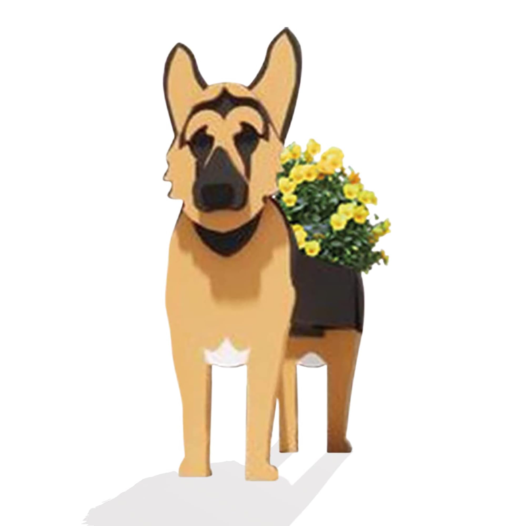 Xinoiiatir Dog Planter Plant Pots, Cute Dog Flower Planter, Indoor/Outdoor Dog Flower Pots, Rectangular Plant Flower Pots Decor Indoor Outdoor Garden Plants DIY Decoration Gift,German Shepherd-34cm