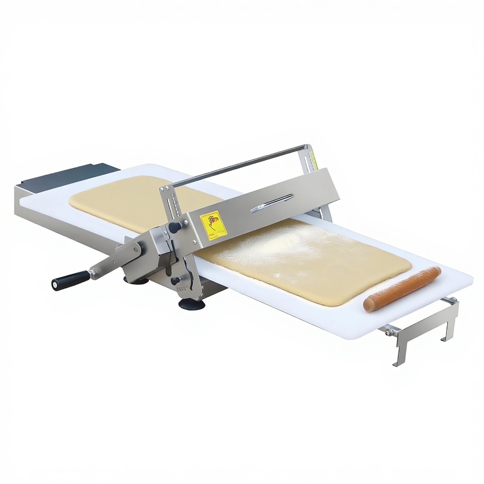Laminadora Masa Manual Plegable para Panadería, Pizza y Croissants, Rodillo Repostería Acero Inoxidable con Grosor Ajustable, Comercial y Doméstico A