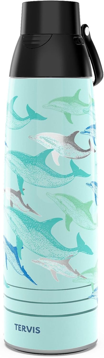 Tervis Venture Water Bottle Guy Harvey - Dolphin Wavegliders Made in USA Double Walled Insulated Tumbler Travel Cup Keeps Drinks Cold & Hot, 36oz, Stainless Steel