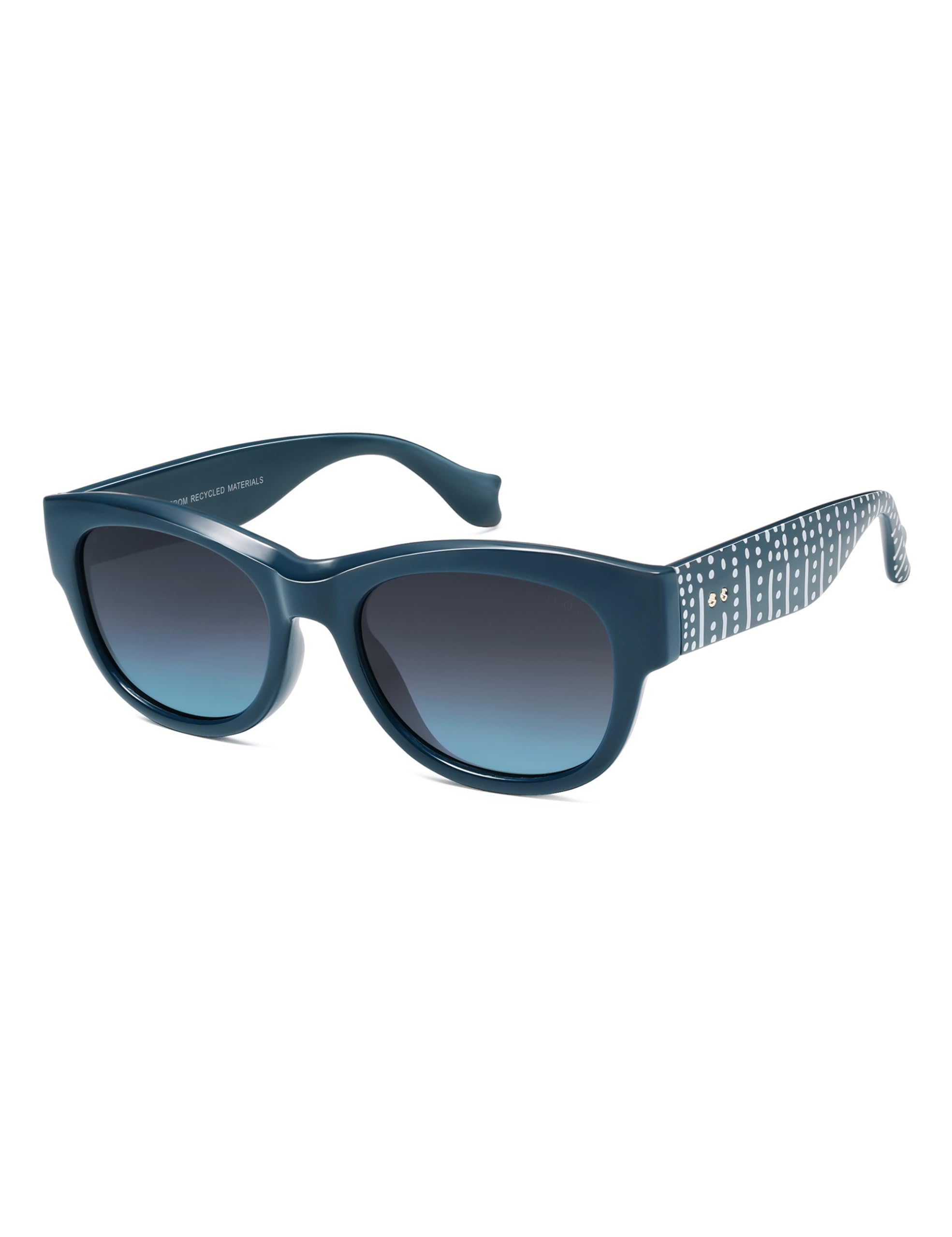 SOJOS Ocean Collection Classic Polarized Square Sunglasses for Women Men Recycled Plastic Frame Eco-Friendly UV400 Bloom