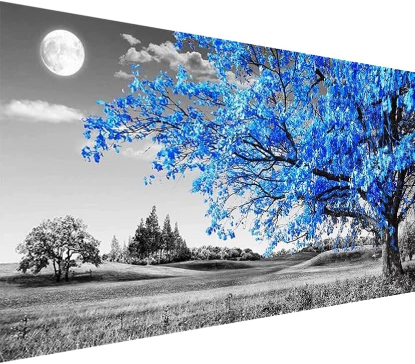 pchmcu 5D Diamond Art Painting Moon,Large Diamond Painting Kits for Adults,DIY Full Drill Crystal Rhinestone Arts and Crafts,Gem Art Painting with Diamond Home Wall Decor Tree (27.5 X 15.7inch)