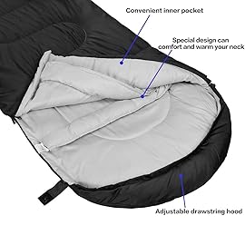 3-4 Season Sleeping Bag for Adults & Kids, Lightweight Warm Cold Weather Camping Bag with Waterproof Compression Sack - Portable for Hiking, Backpacking, Traveling & Outdoor Adventures (Dark Gray)